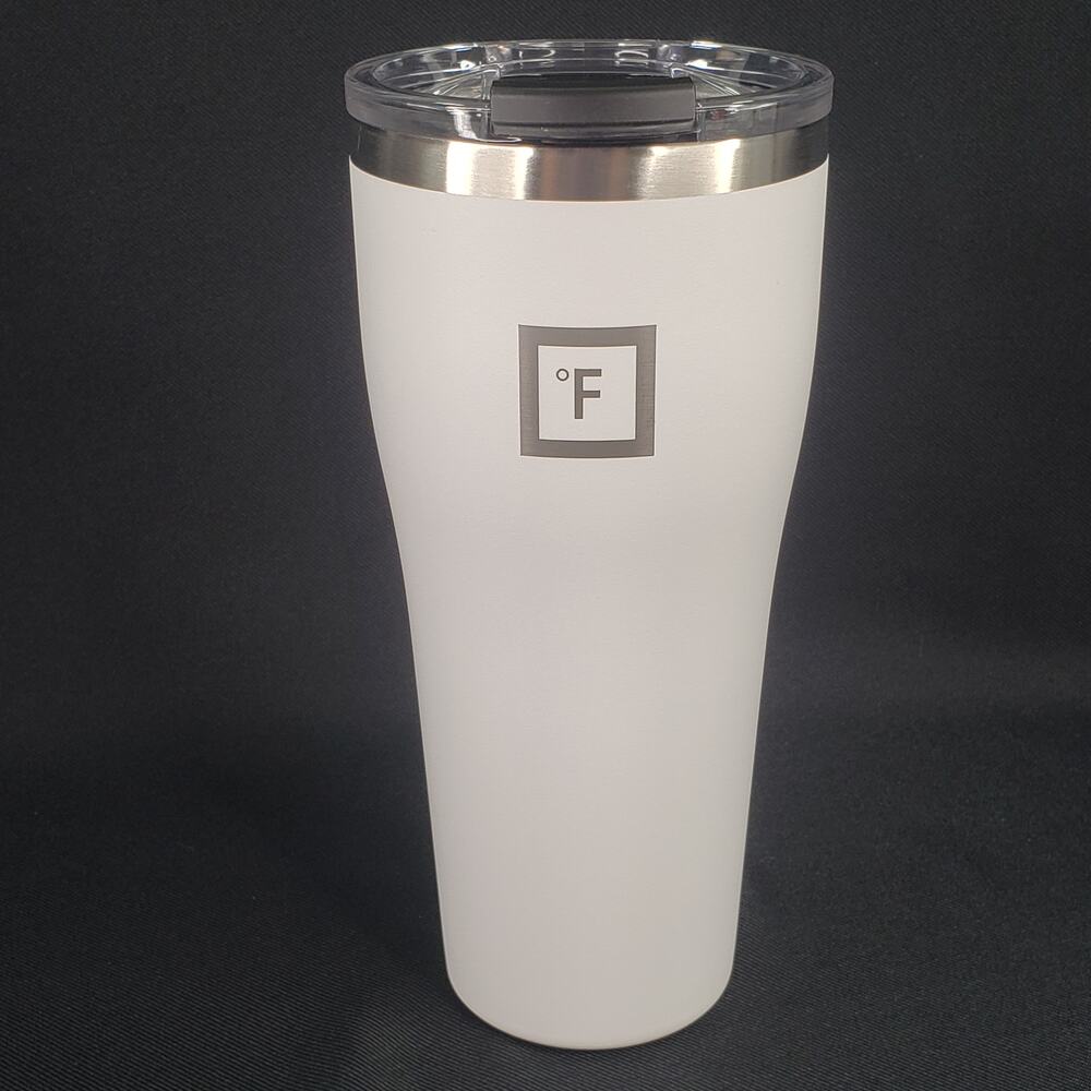 IRON °FLASK 32oz Rover Tumbler Winter White Vacuum Insulated 2 Black Straws